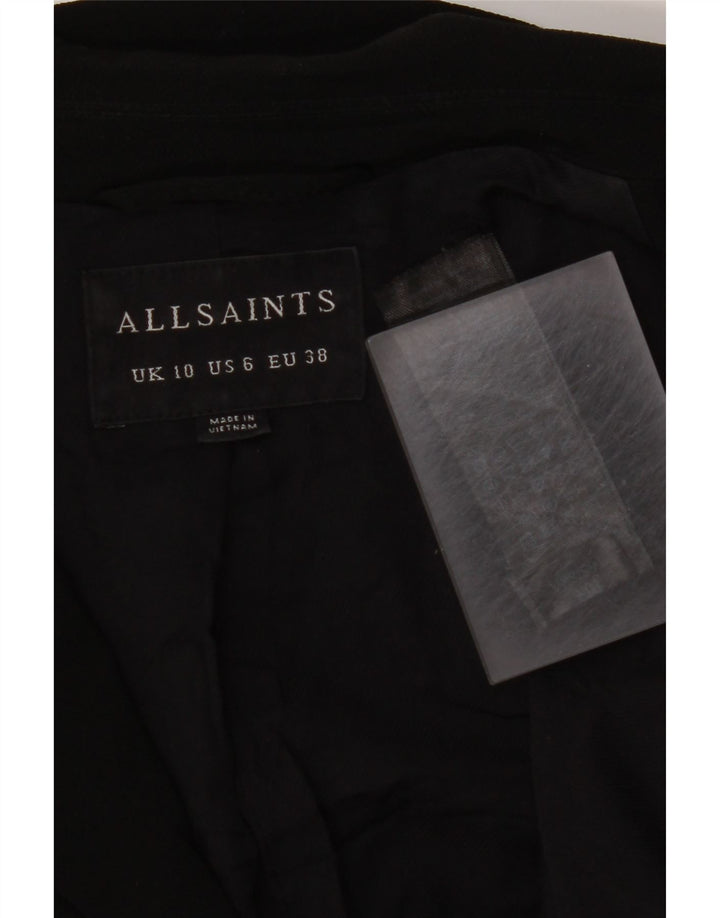 ALL SAINTS Jachetă Blazer deschisă pentru femei UK 10 Poliester negru mic
