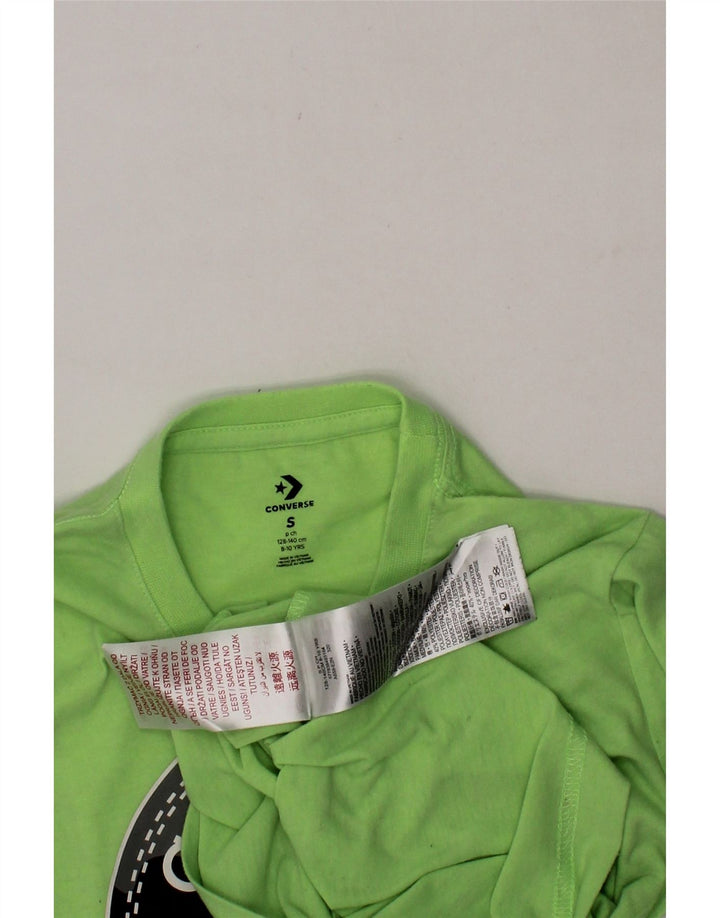 CONVERSE Boys Graphic Top Long Sleeve 8-9 Years Small  Green Cotton Vintage Converse and Second-Hand Converse from Messina Hembry 