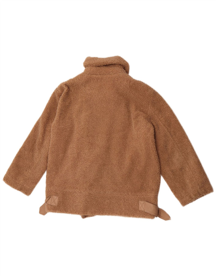 Jachetă de motociclist pentru femei Topshop, ursuleț de pluș, mic, maro, poliester