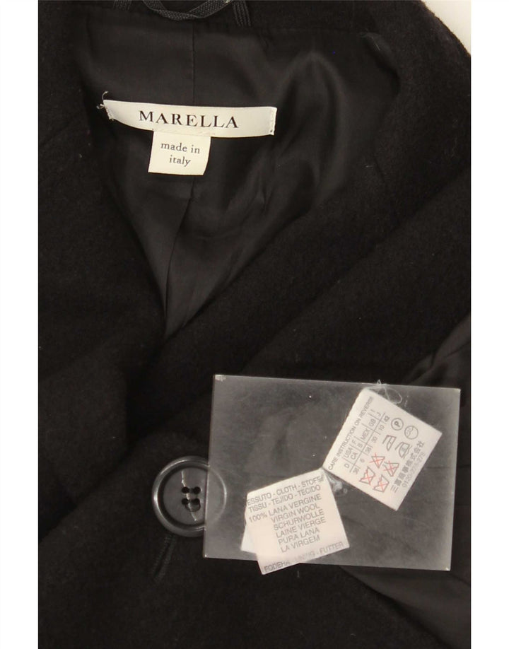 Jachetă Blazer pentru femei Marella cu 2 nasturi UK 10 Lână neagră mică
