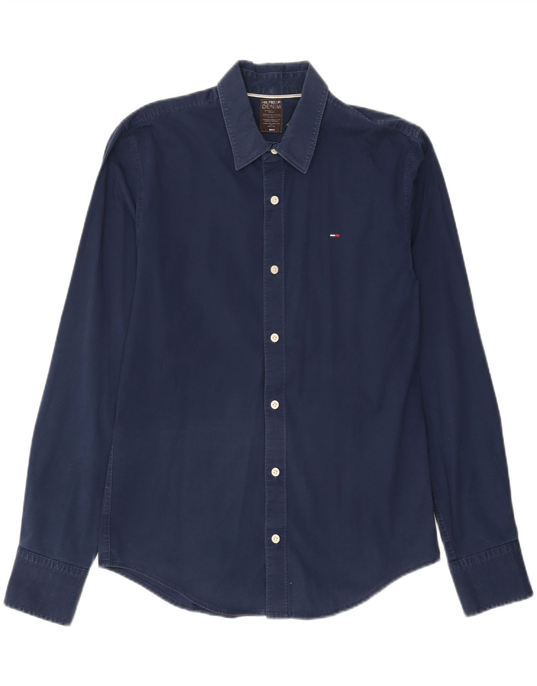 TOMMY HILFIGER Mens Shirt Medium Navy Blue Cotton Vintage Tommy Hilfiger and Second-Hand Tommy Hilfiger from Messina Hembry 