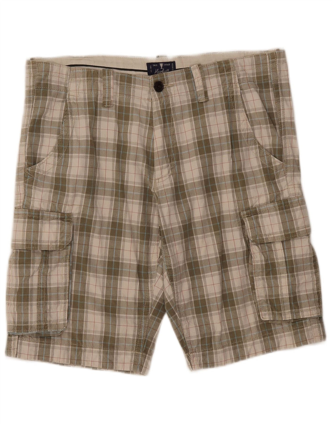 Pantaloni scurți cargo VINTAGE pentru bărbați IT 50 Large W38 Green Check