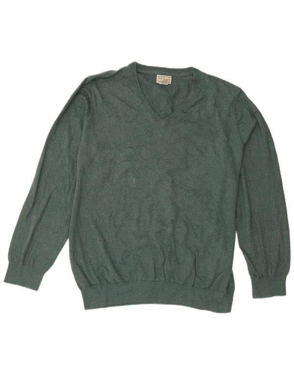 Pulover cu decolteu în V pentru bărbați L.L.Bean, bumbac verde XL