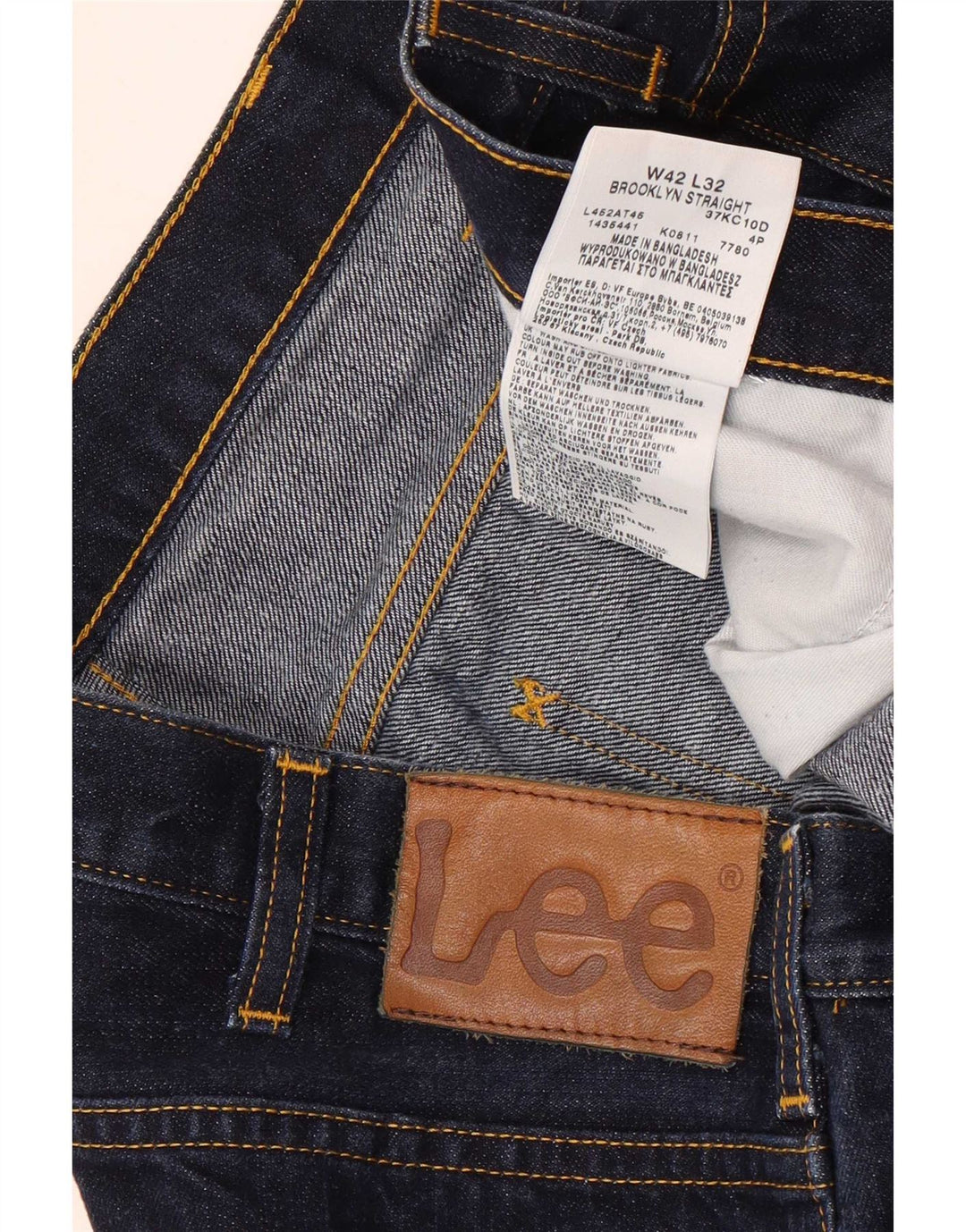 Blugi Lee Brooklyn Straight pentru bărbați W42 L32 Bumbac bleumarin