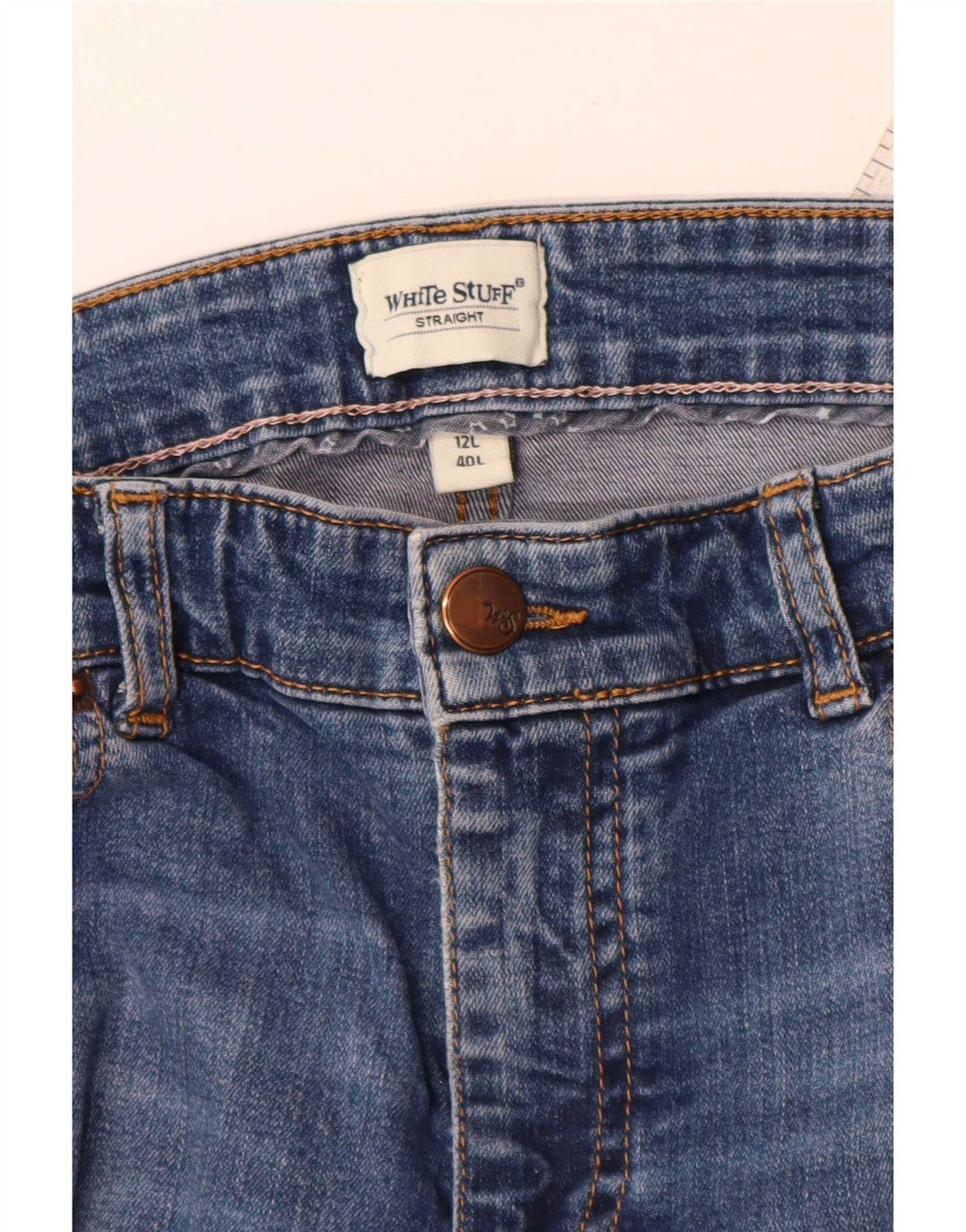 White Stuff Blugi drepti pentru femei UK 12 Medium L30 L30 Bumbac albastru