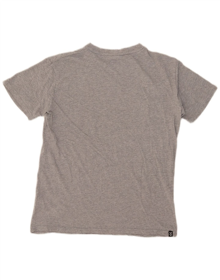 Tricou grafic pentru bărbați Hummel Top din bumbac cu pete gri mediu