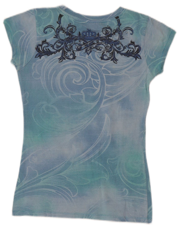 Hard Rock Cafe Roma Tricou grafic Top UK 10 Small Blue Paisley