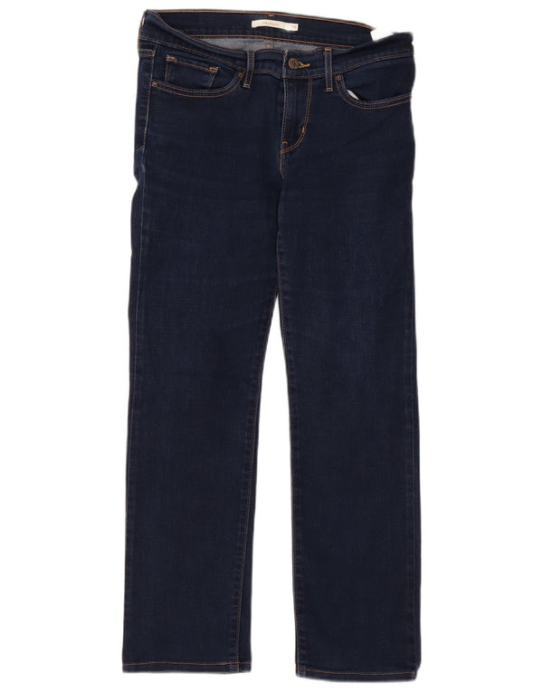 Blugi drepti pentru femei Levi's 714 W28 L27 Bumbac albastru