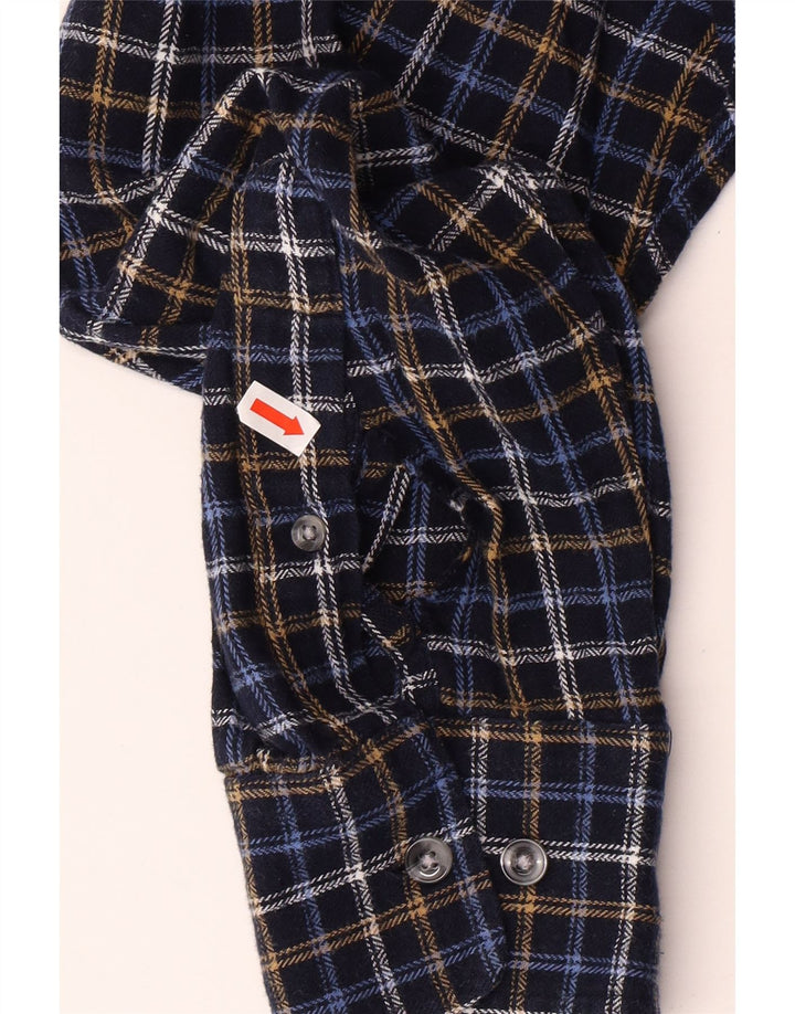 Cămașă de flanel pentru bărbați KINGFIELD, mare, din bumbac cu carouri bleumarin