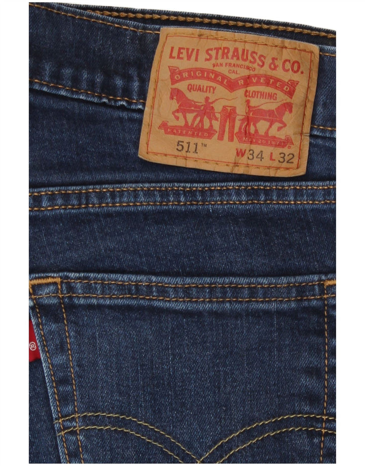 Blugi pentru bărbați Levi's 511 Slim W34 L32 Bumbac bleumarin