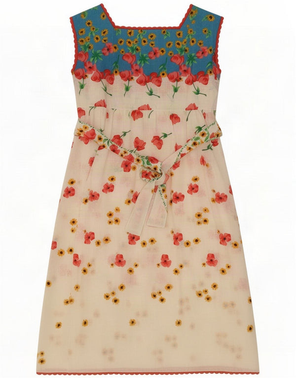 Rochie de epocă pentru femei fără mâneci A-Line UK 12 Medium White Floral
