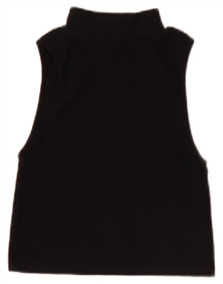Top Vest Crop pentru Damă Zara UK 12 Medium Negru