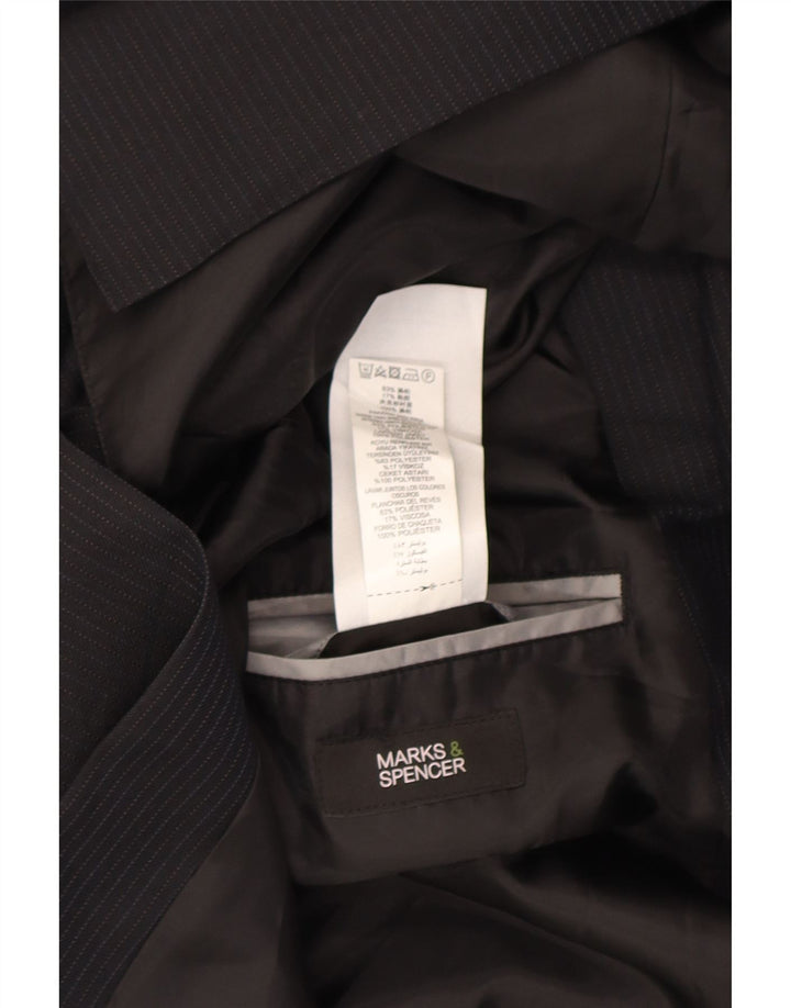 Jachetă pentru bărbați Marks & Spencer, cu 3 nasturi, UK 44 XL, bleumarin, cu dungi
