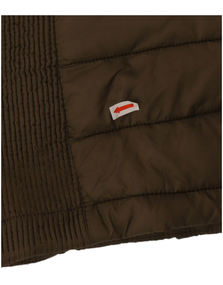Jachetă căptușită cu glugă Superdry pentru femei UK 14 mare nailon verde