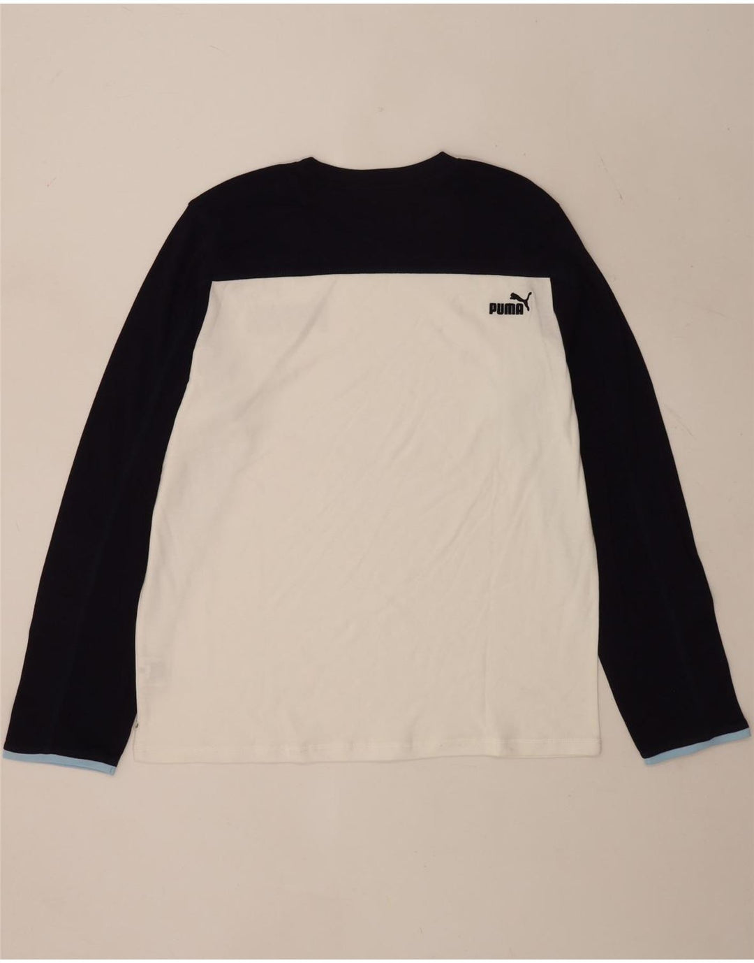 Tricou cu mânecă lungă Puma pentru bărbați, alb, color bloc, bumbac