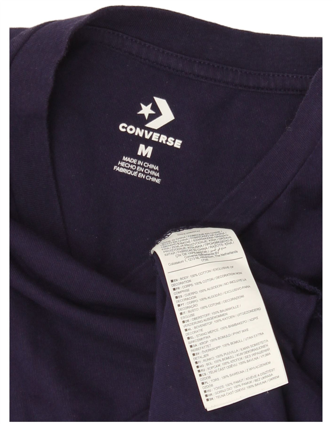 Top pentru femei CONVERSE cu mânecă lungă UK 14 mediu violet din bumbac