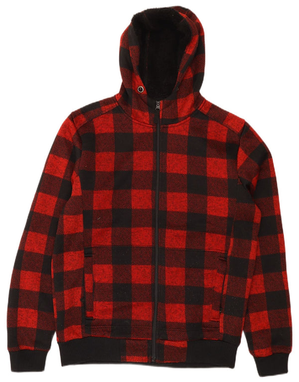 Pulover pentru bărbați Mountain Warehouse Sherpa, cu fermoar și glugă, roșu mediu