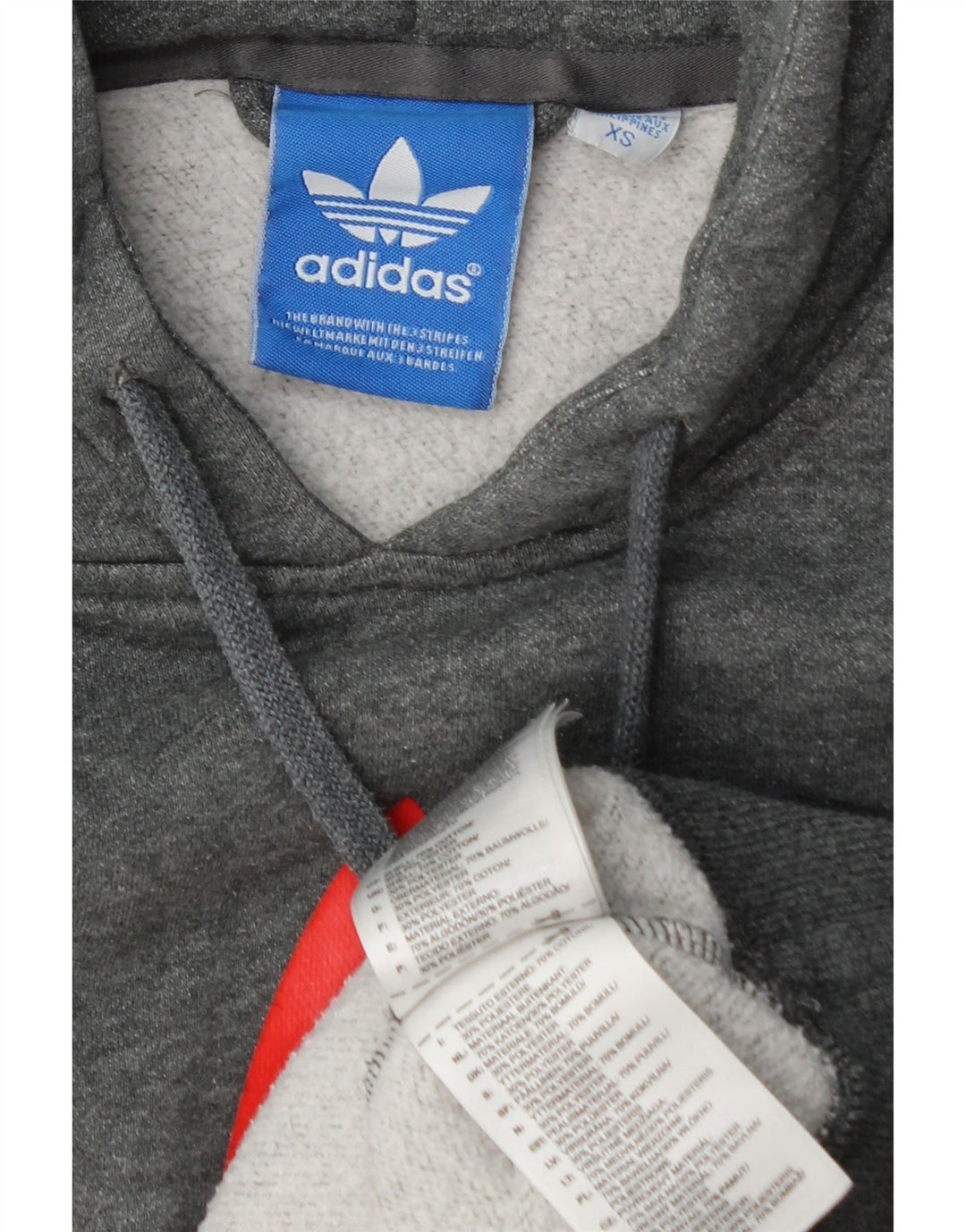 Pulover ADIDAS pentru bărbați cu glugă grafic XS bumbac gri