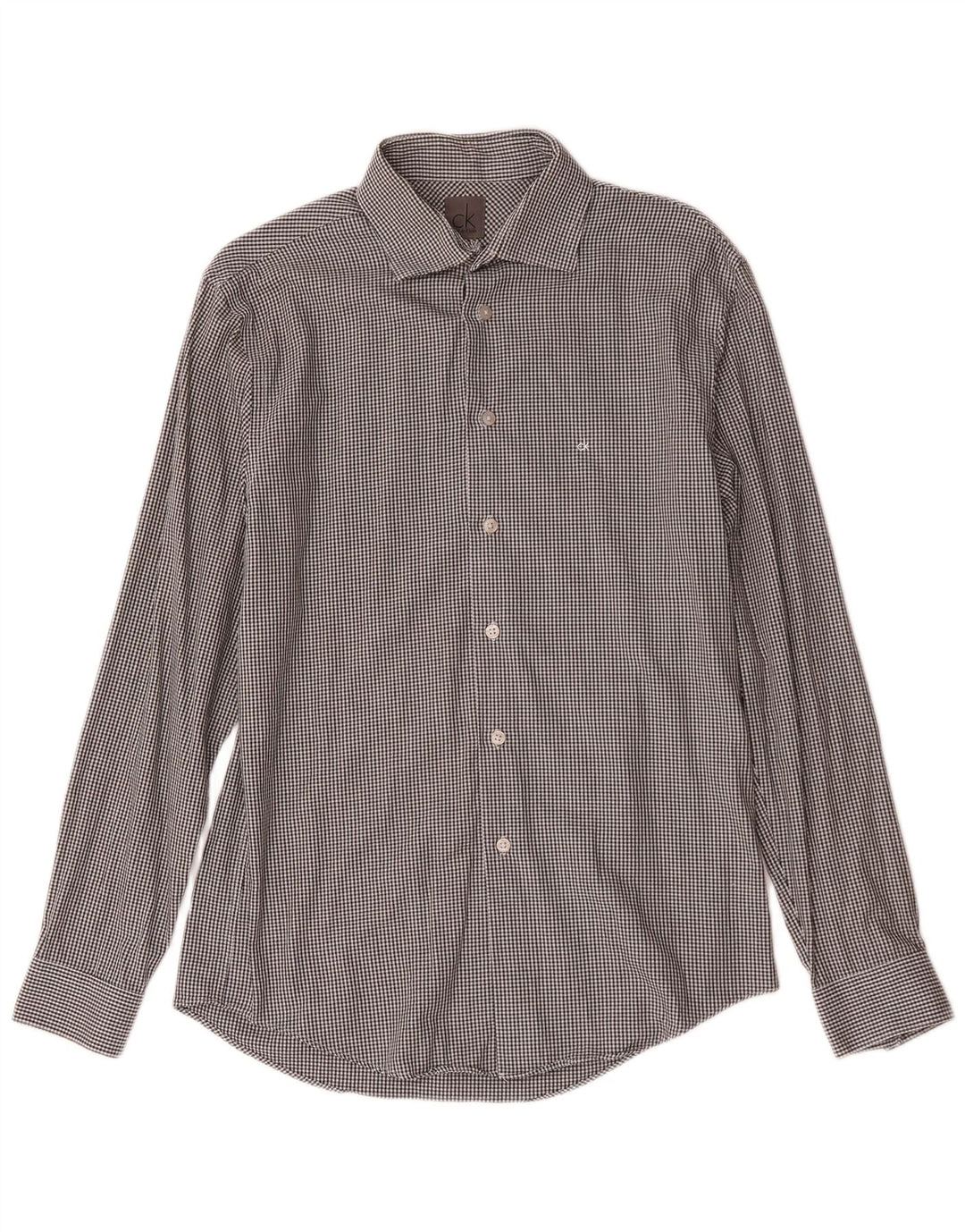 Cămașă pentru bărbați Calvin Klein Slim Fit Mărimea 39 15 1/2 Medium Gri Houndstooth