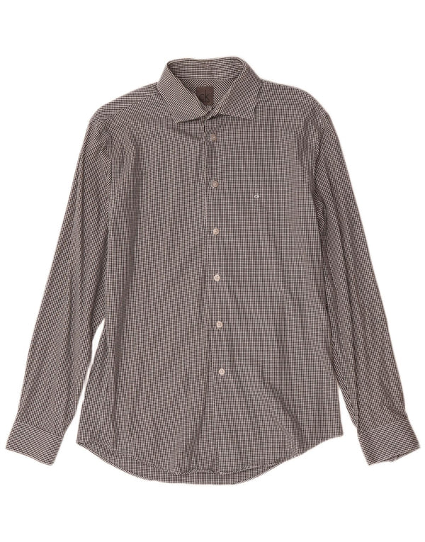 Cămașă pentru bărbați Calvin Klein Slim Fit Mărimea 39 15 1/2 Medium Gri Houndstooth