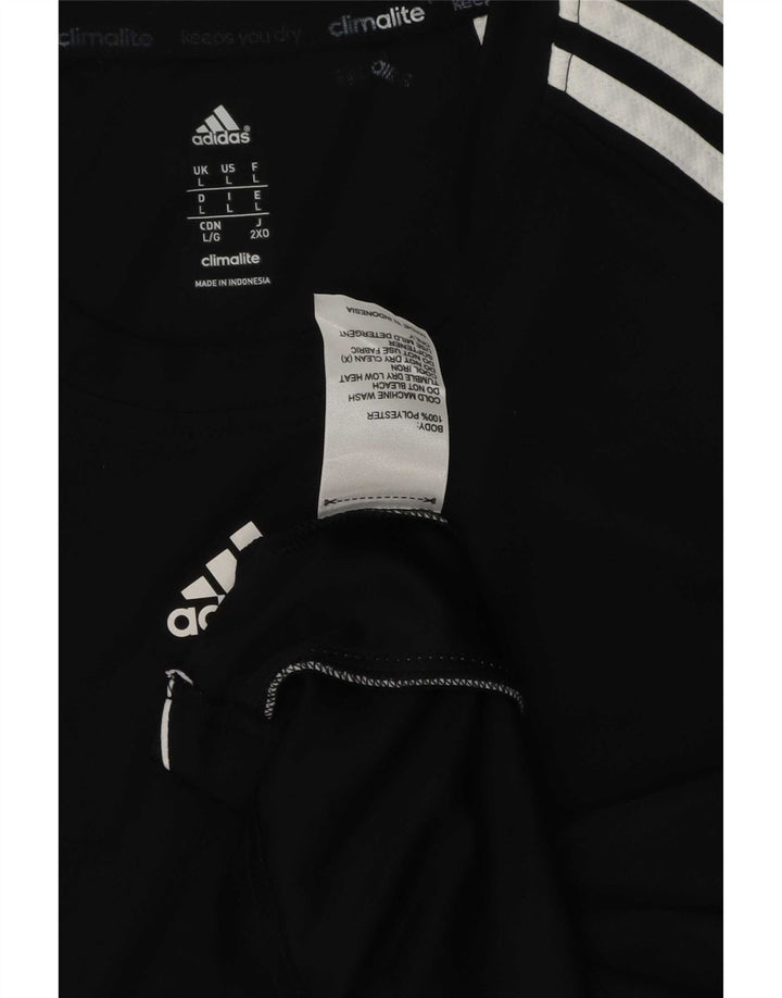Tricou Adidas Climalite pentru bărbați Top mare din poliester negru