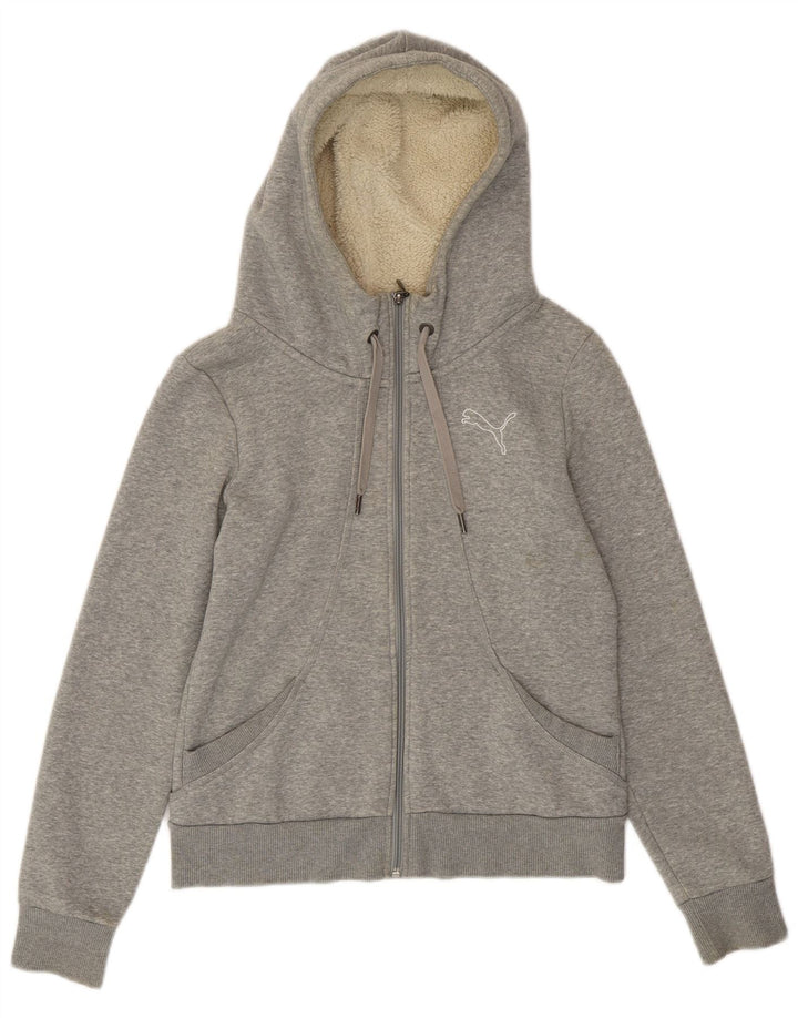 Pulover PUMA pentru femei, cu fermoar, UK 12, gri mediu pete