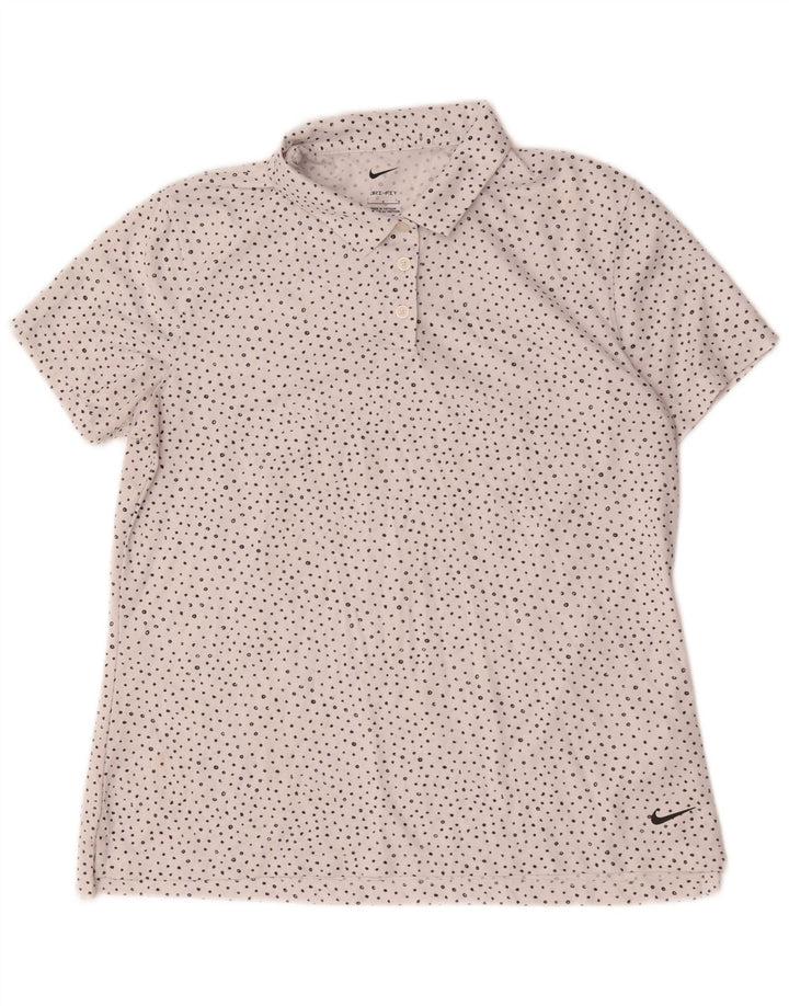 Tricou polo Nike Dri Fit pentru femei UK 16 Poliester mare cu pete albe