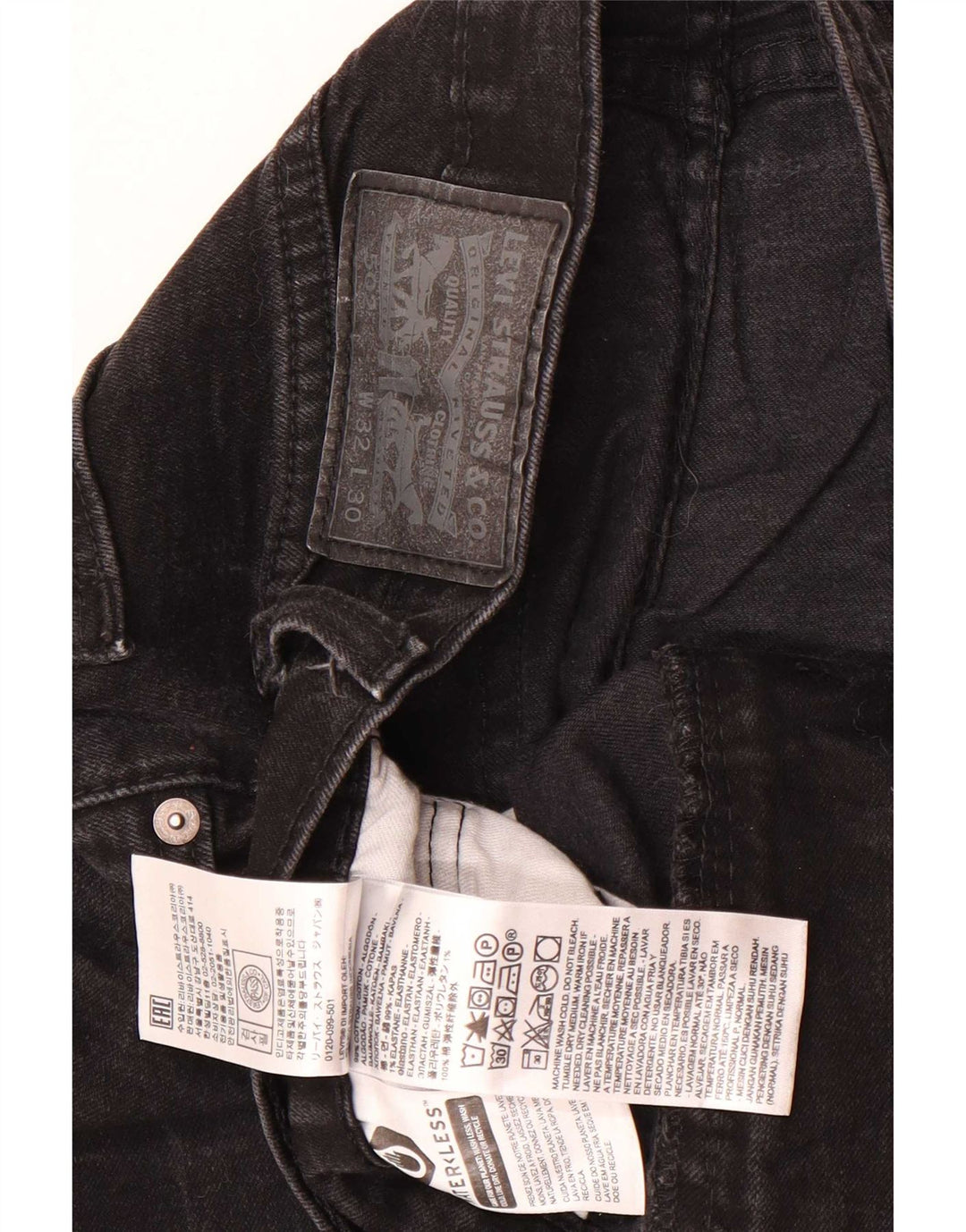 Blugi conici pentru bărbați Levi's 502 W32 L27 bumbac negru
