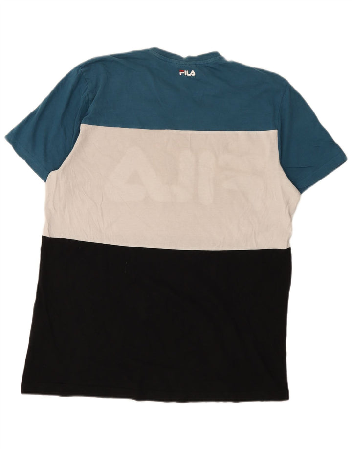 Tricou cu grafică Fila pentru bărbați Top mare, multicolor, color block, bumbac