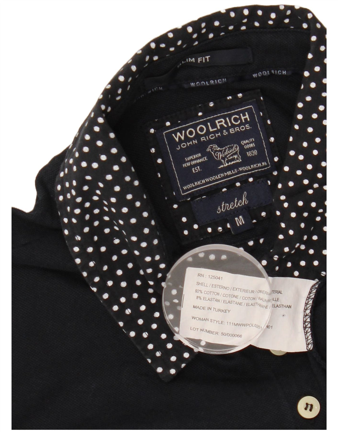 WOOLRICH Cămașă polo slim fit pentru femei UK 12 mediu, bleumarin, bumbac cu pete