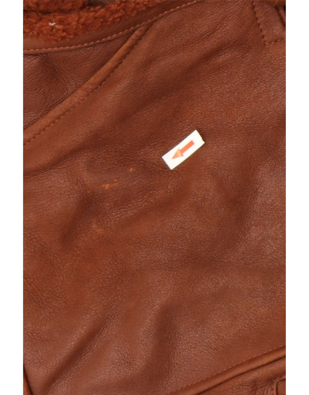 Jachetă din shearling supradimensionată pentru femei Vintage EU 42 Maro mare