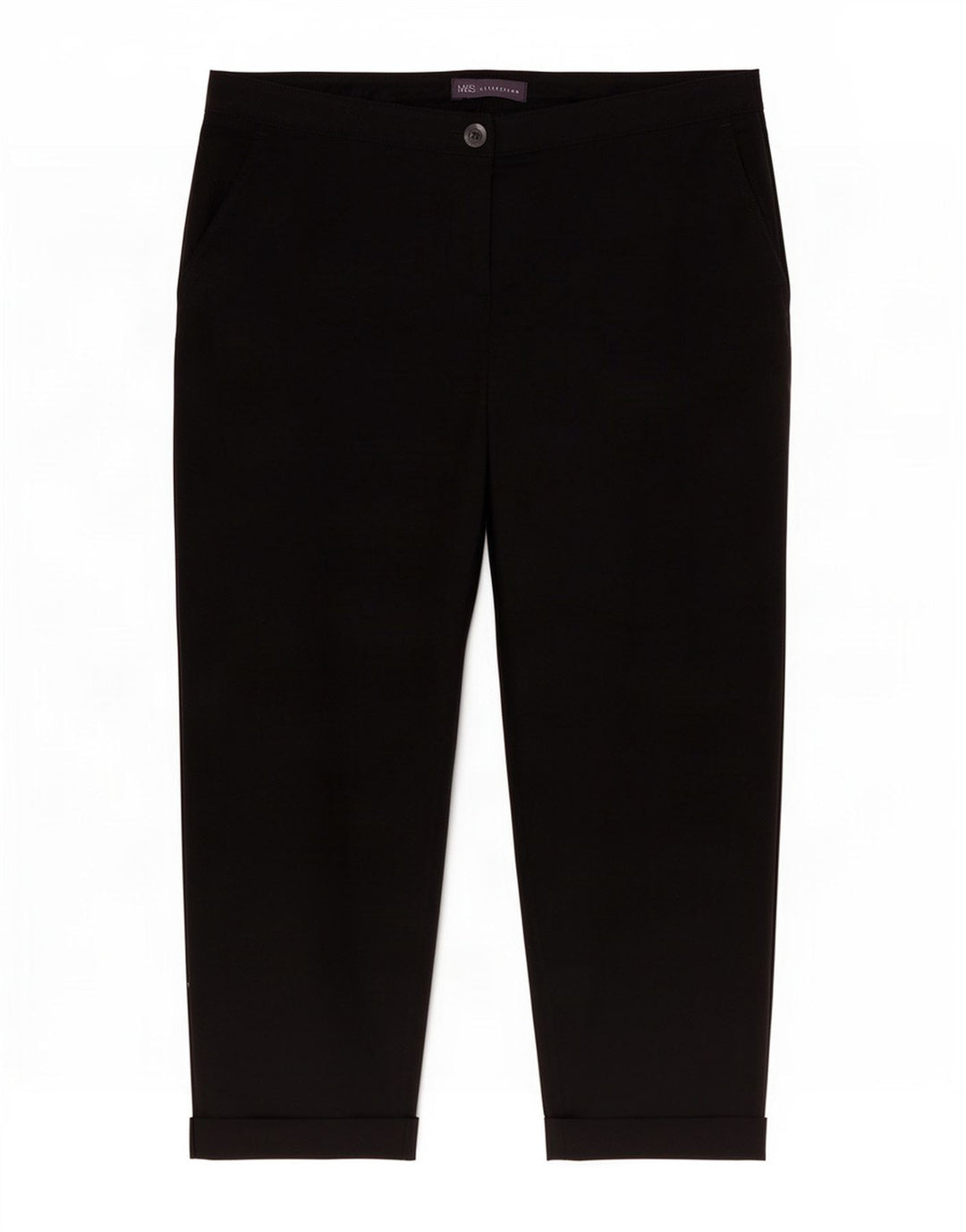 Pantaloni Capri obișnuiți pentru femei Marks & Spencer UK 14 Large W34 L24 Negru