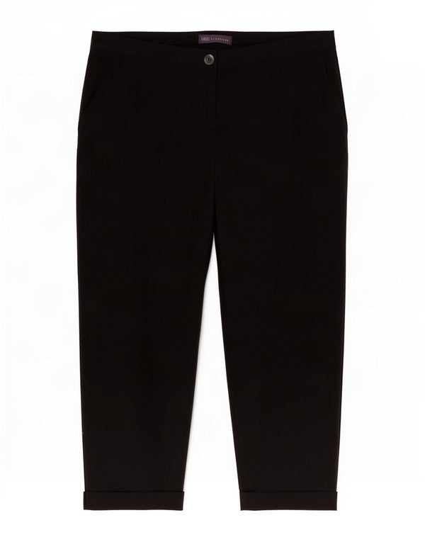 Pantaloni Capri obișnuiți pentru femei Marks & Spencer UK 14 Large W34 L24 Negru