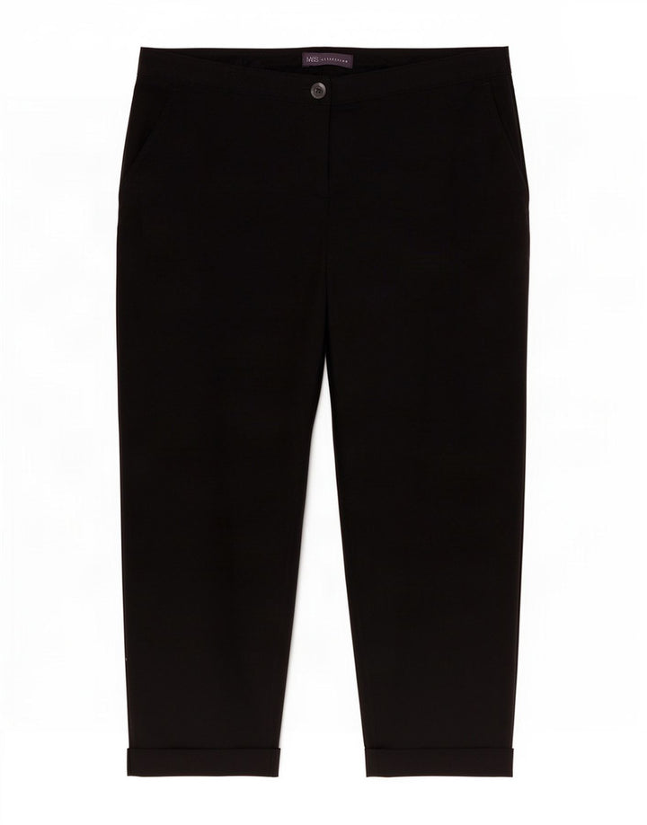 Pantaloni Capri obișnuiți pentru femei Marks & Spencer UK 14 Large W34 L24 Negru
