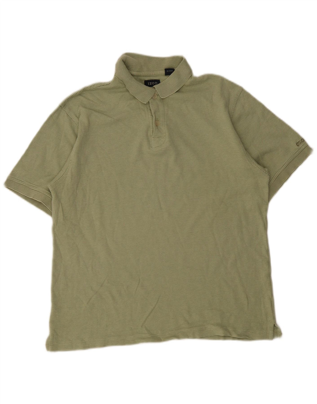 Tricou polo Izod pentru bărbați, bumbac cu dungi verde mediu