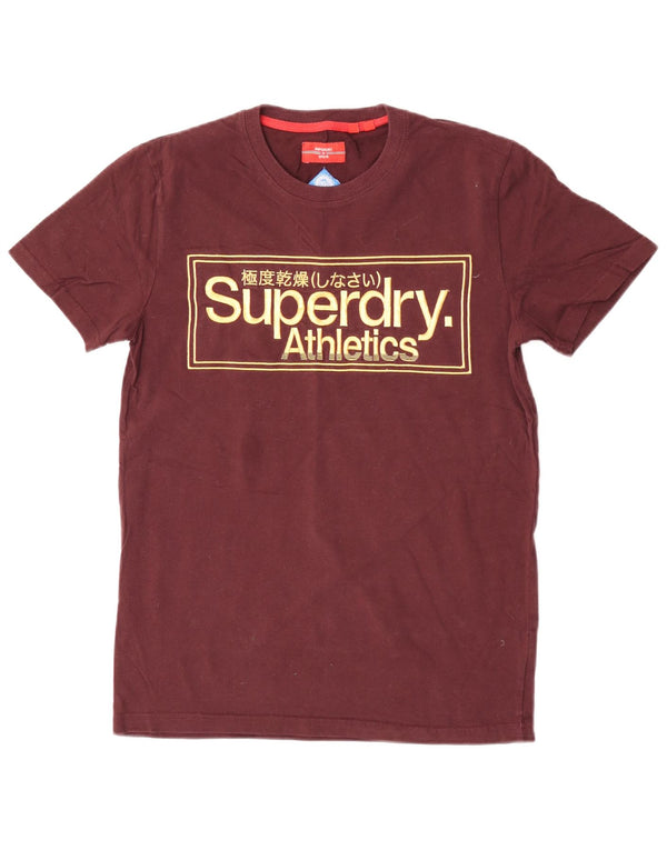 Tricou grafic pentru bărbați Superdry Top Medium Burgundy Bumbac