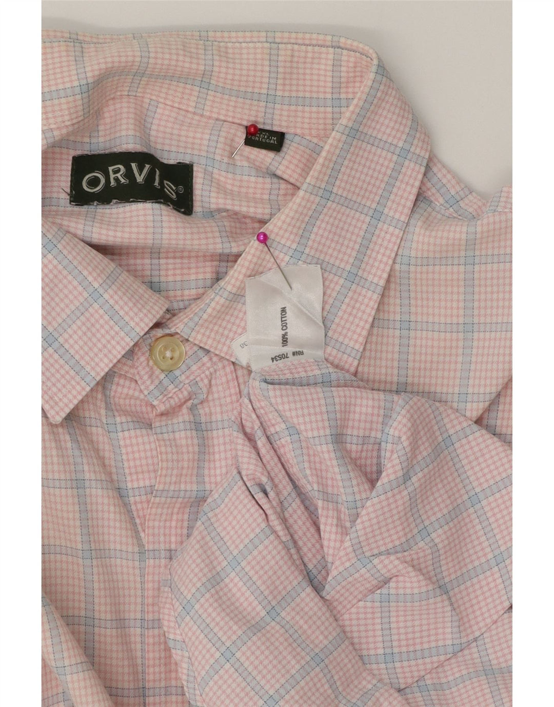 Cămașă pentru bărbați Orvis 2XL, bumbac cu carouri roz