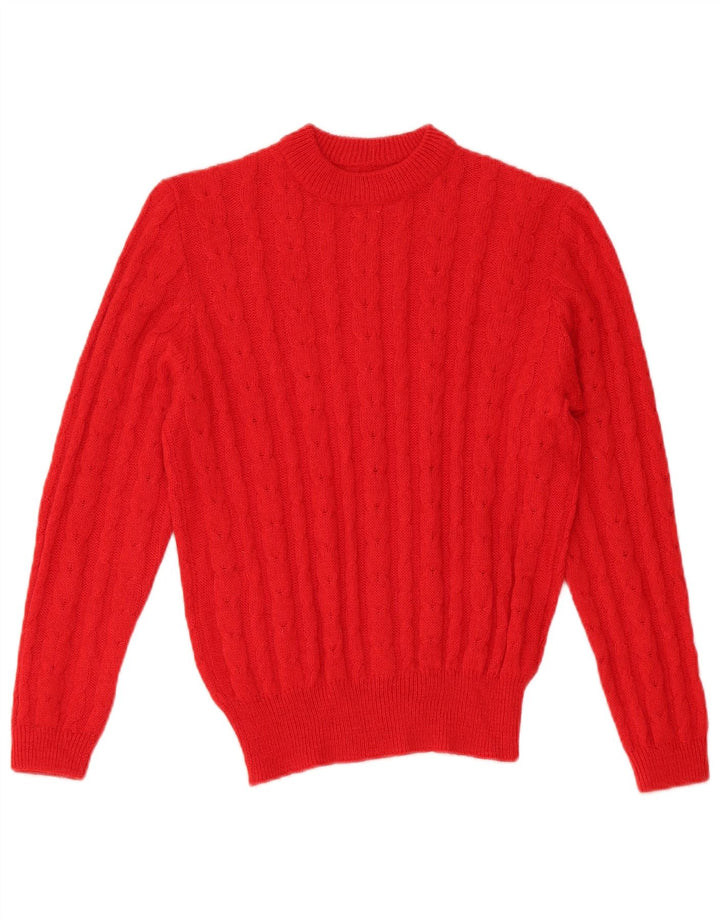 Pulover VINTAGE pentru femei cu decolteu rotund UK 10 Small Red