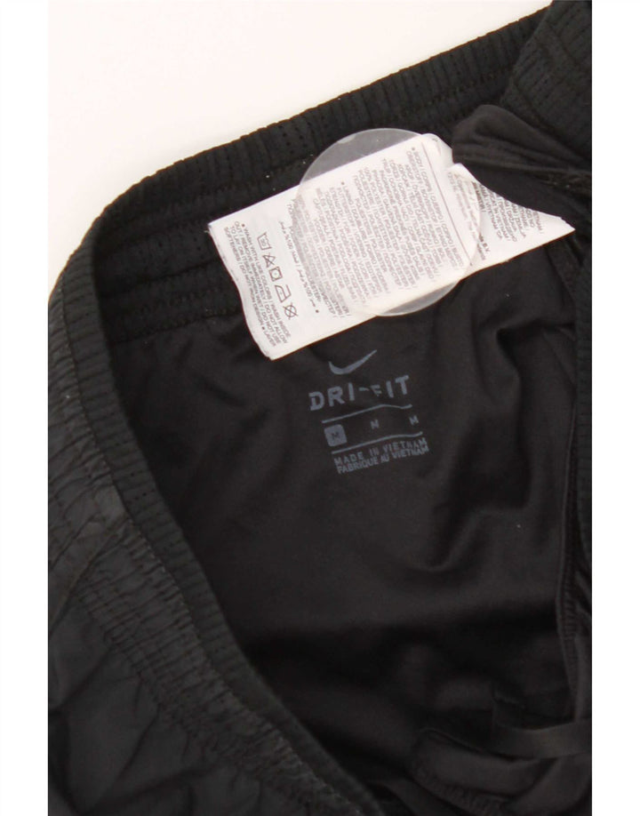 Pantaloni scurți sport Nike Dri Fit Graphic pentru femei UK 14 Poliester mediu negru