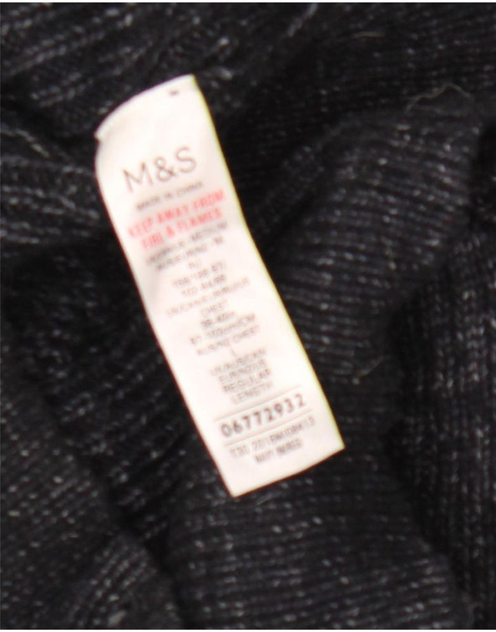 Pulover pentru bărbați Marks & Spencer cu gât rulat, mijlociu, albastru marin pete