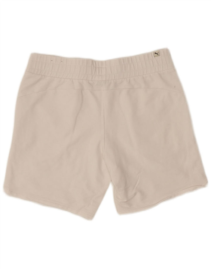 Pantaloni scurti sport grafic PUMA pentru femei UK 14, mari, alb, bumbac