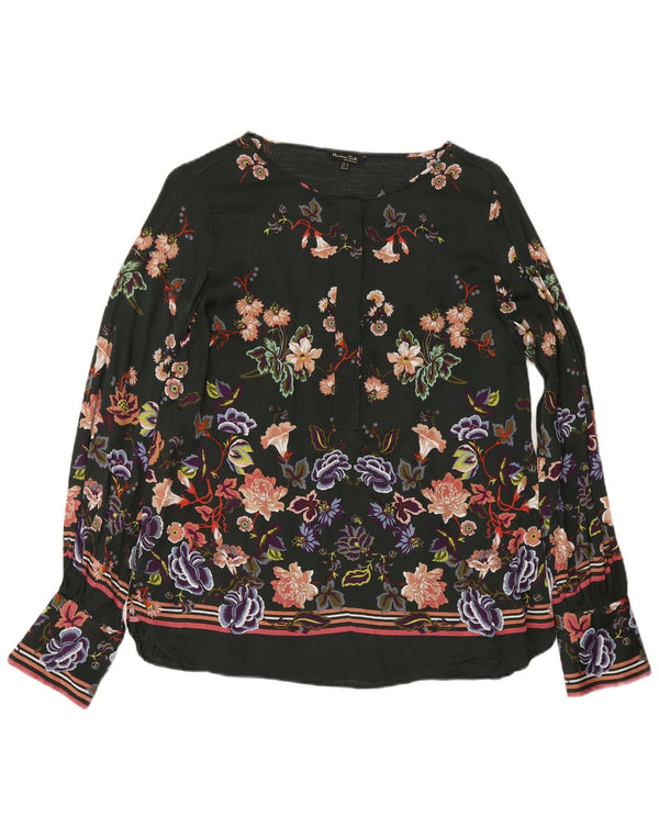Bluză cu mânecă lungă pentru femei Massimo Dutti, EU 40, verde mediu, floral