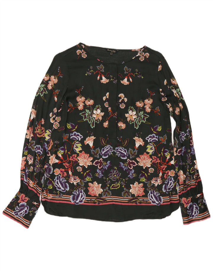 Bluză cu mânecă lungă pentru femei Massimo Dutti, EU 40, verde mediu, floral