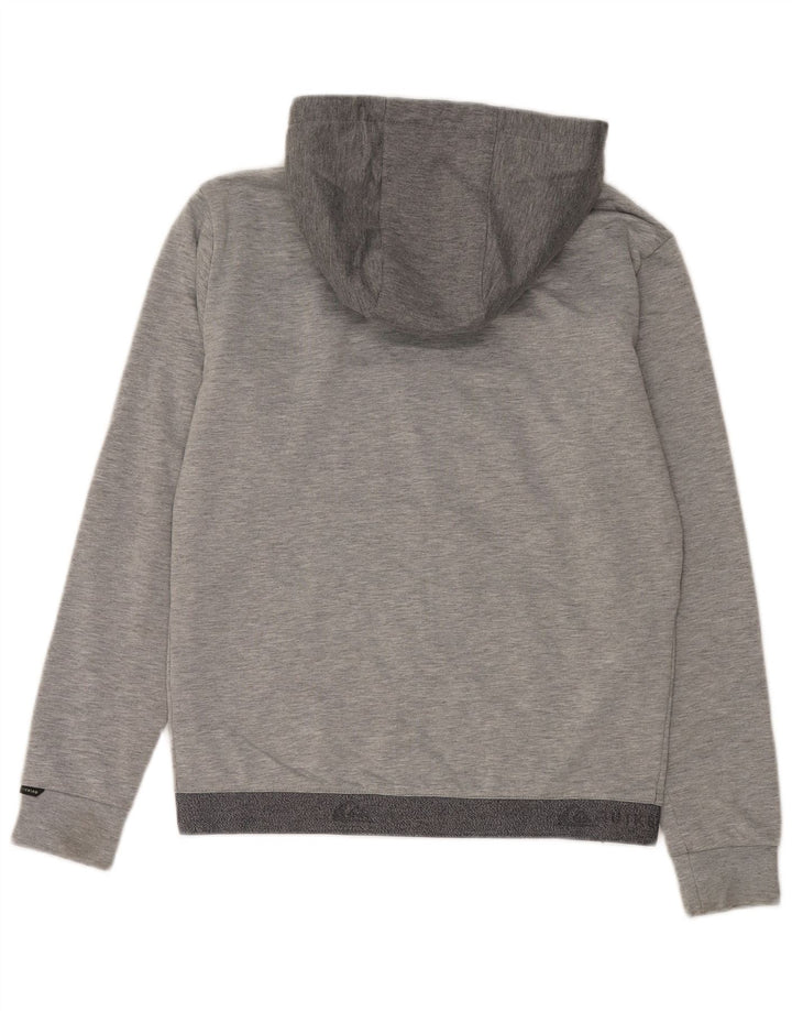 Pulover Quiksilver pentru bărbați, cu fermoar, poliester color bloc, gri mic