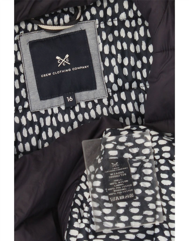 CREW CLOTHING Jachetă căptușită pentru femei Marea Britanie 16 Nailon mare bleumarin