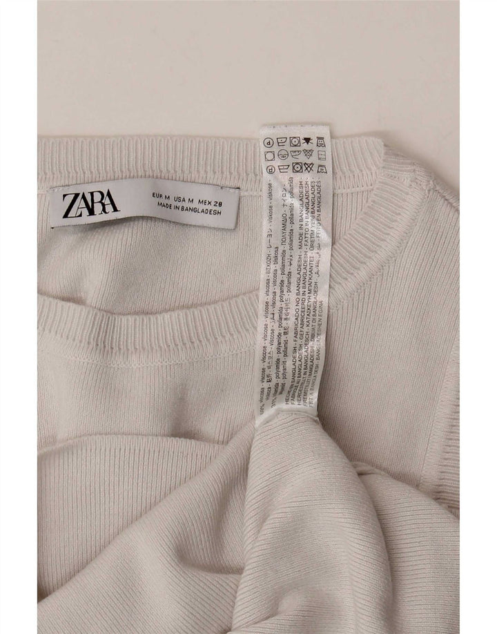 Top cu vestă pentru femei Zara UK 12 Medium White Viscose