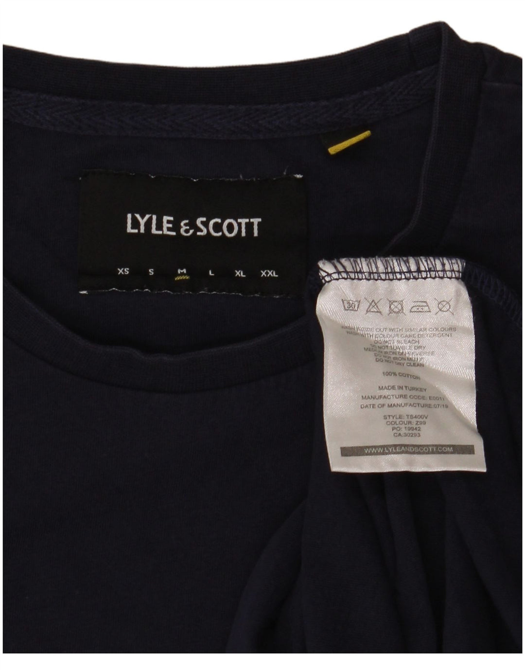 Tricou pentru bărbați Lyle & Scott Top mediu din bumbac bleumarin