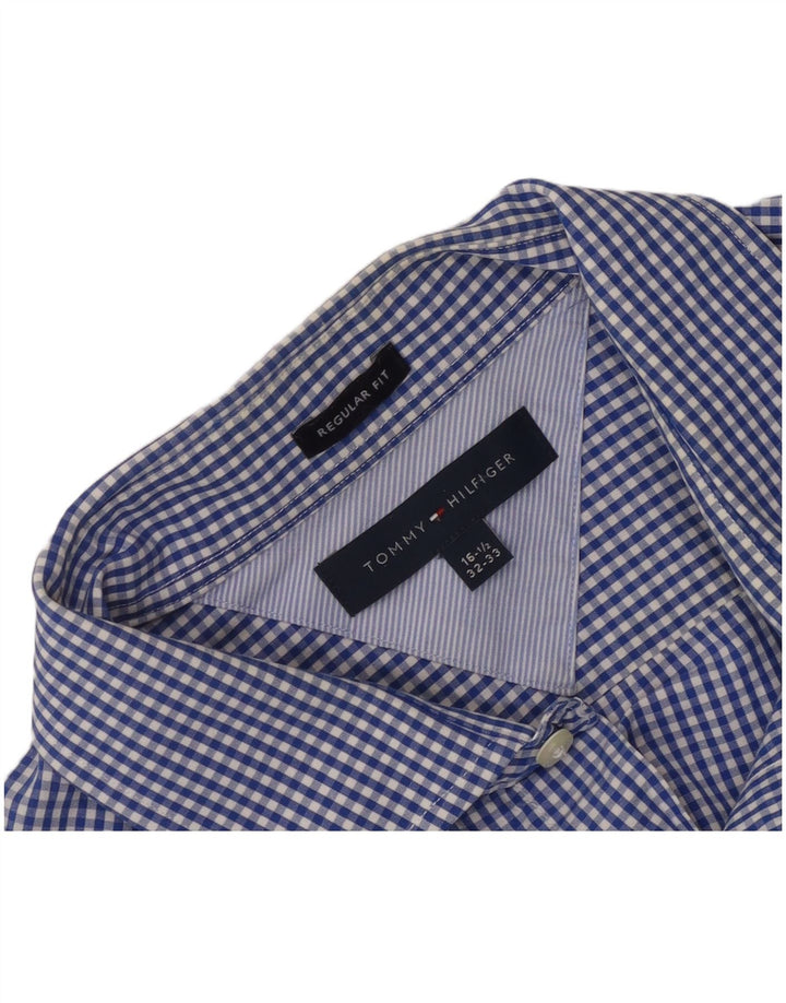 Cămașă Tommy Hilfiger pentru bărbați, cu tăiere obișnuită, mărimea 16 1/2 mare, albastră