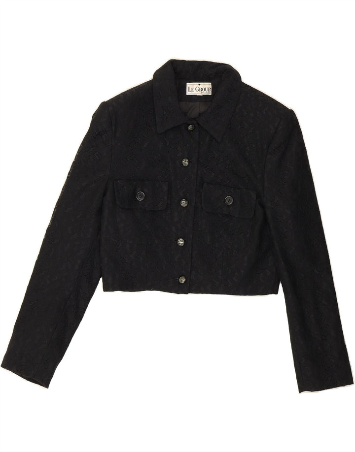 LE GROUP Womens Bolero Jacket IT 44 Medium Black Polyester Vintage Le Group and Second-Hand Le Group from Messina Hembry 