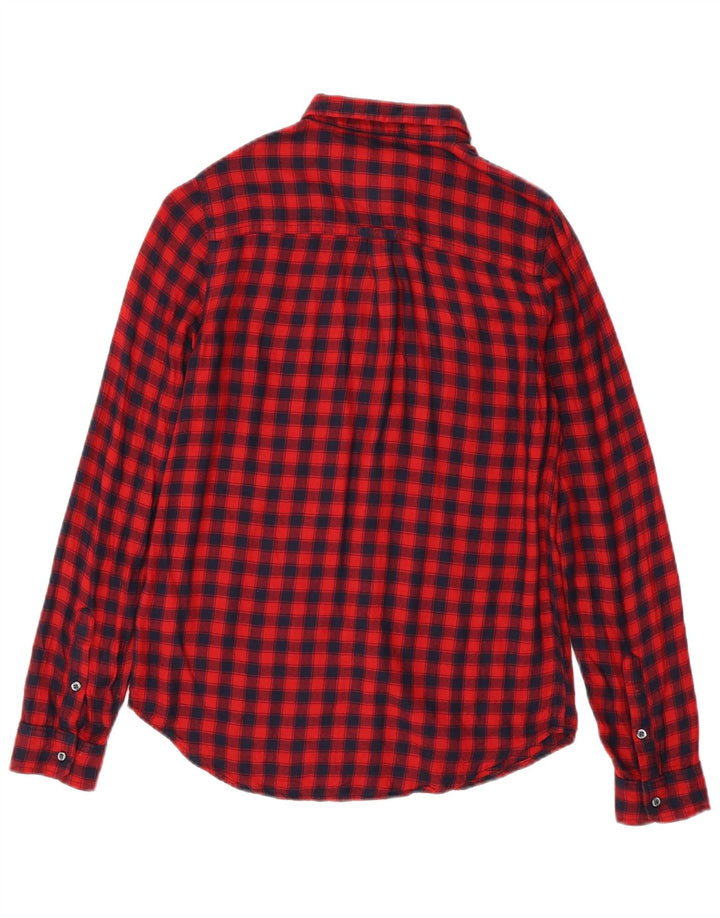 Cămașă de flanel pentru femei SUPERDRY UK 6 XS Red Check Viscose